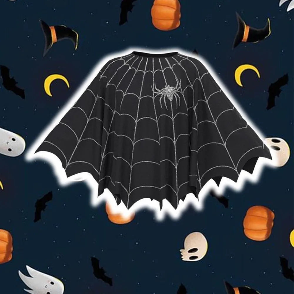 Clothing Prop Halloween Cosplay Cape Loose Spider Net Ghost Hooded Cloak Pumpkin Fun Interaction Witch Cosplay Cloak