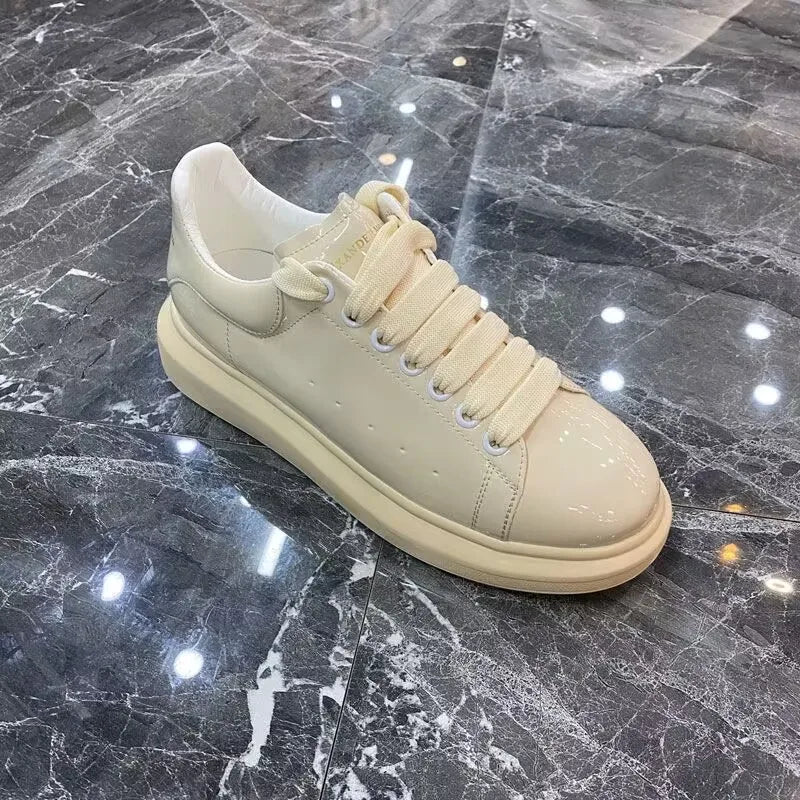 Sneakers Casual Men Designer Board Shoes Fashion Patent Leather/Denim Breathable Increased Internal Flat Platform Punk Shoes