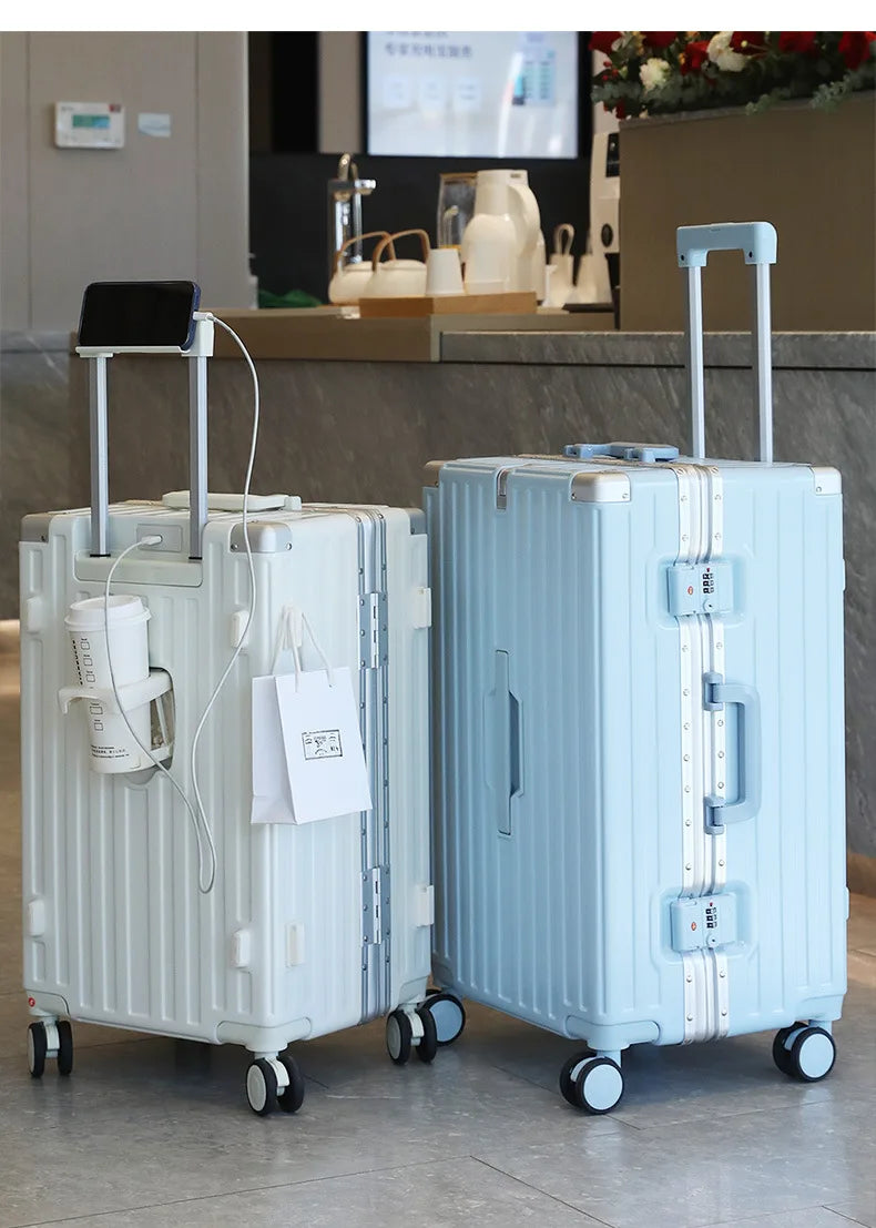 Large Capacity Suitcase 30/32 inchThickened Strong and Durable Aluminium Frame Luggage Trolley Case 20-28 inch Carry-on Suitcase