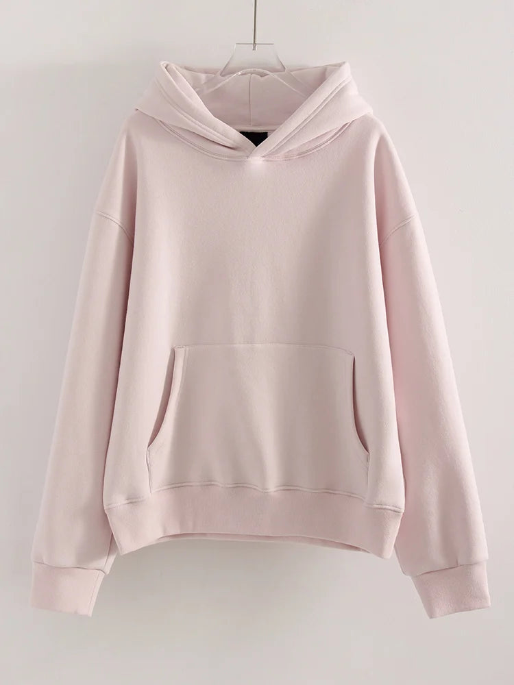 Winter Warm Hoodies Oversized For Women With Fleece Inside Yellow Thick Sweatshirts With Hooded Women Pink Hoodies Velvet Winter