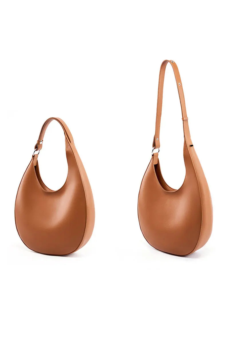 Genuine Leather Women Tote Bags Fashion Luxury Designer Women's Shoulder Bag Quality Cowhide Large Capacity Half Moon Handbags