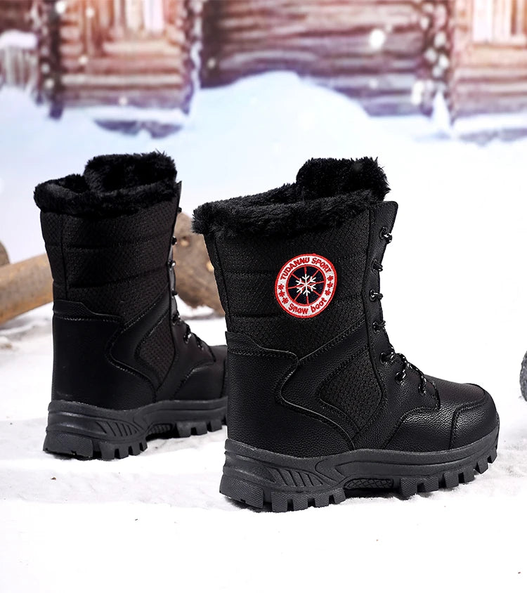 2025 new winter warm plush lined snow boots women's outdoor waterproof and non-slip plush cotton boots comfortable platform shoe