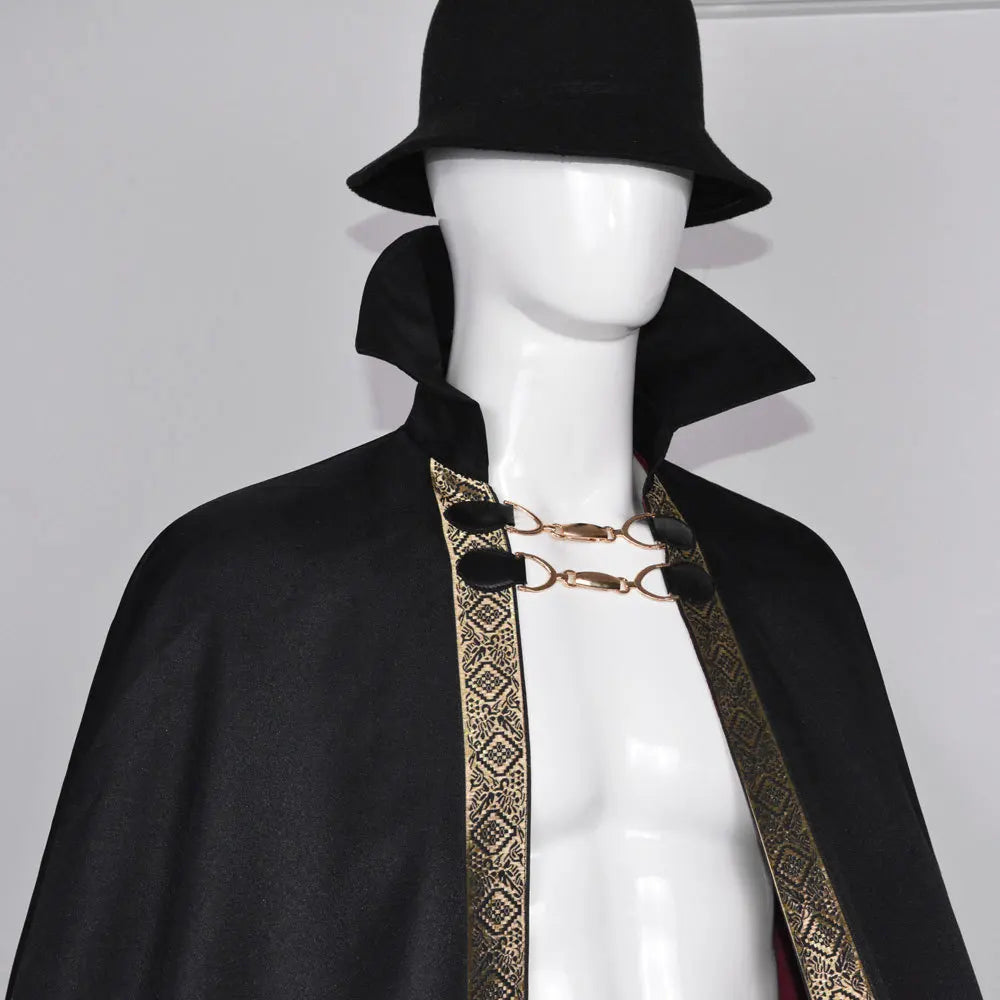 Vampire Baron Cape Cloak Cosplay Costume, Halloween Stage Role Performance Gothic Outfit