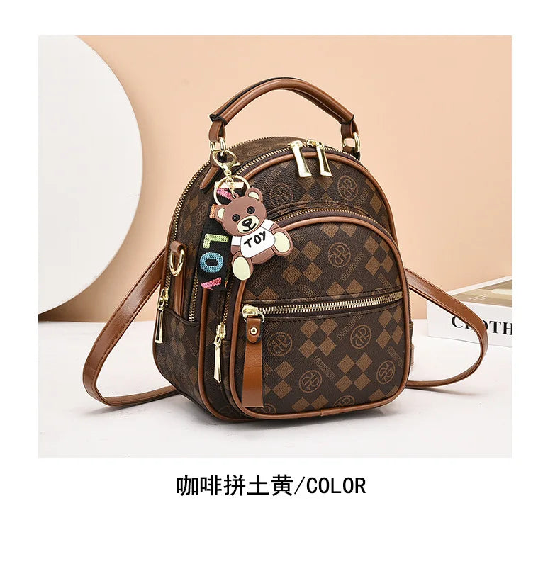 Fashion Trend Women's Backpack High Quality Soft Leather Women School Bag Famous Luxury Designer Female Shoulder Bags Sac A Dos