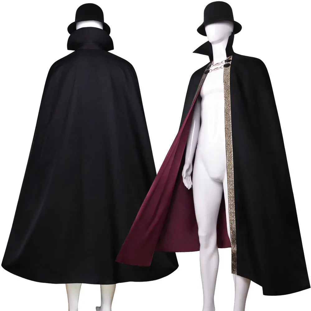 Vampire Baron Cape Cloak Cosplay Costume, Halloween Stage Role Performance Gothic Outfit