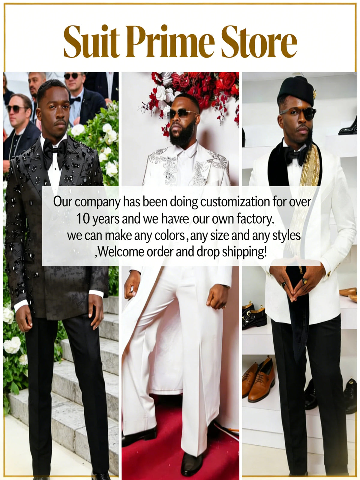 Luxury Crystals Men's Suits Shawl Lapel One Button Prom Male Party Pant Sets 2 Pieces Customized  Trajes Para Hombre