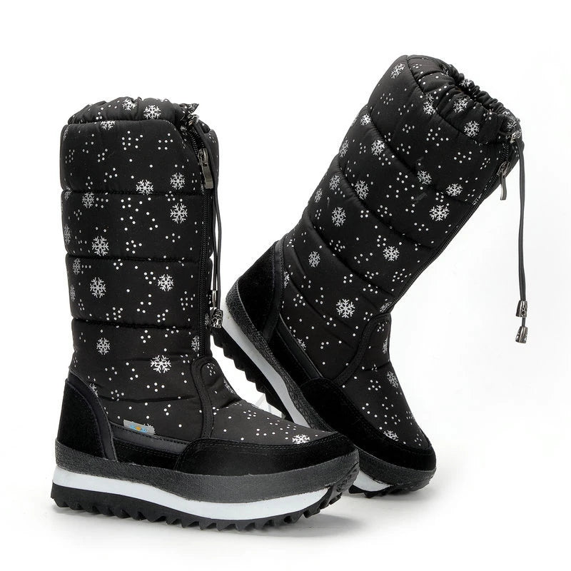 Large-Size Cotton Shoes For Winter Outdoor Thick Warm Cotton Shoes High-Top Snow Boots Winter Wild Plus Velvet Cotton Boots
