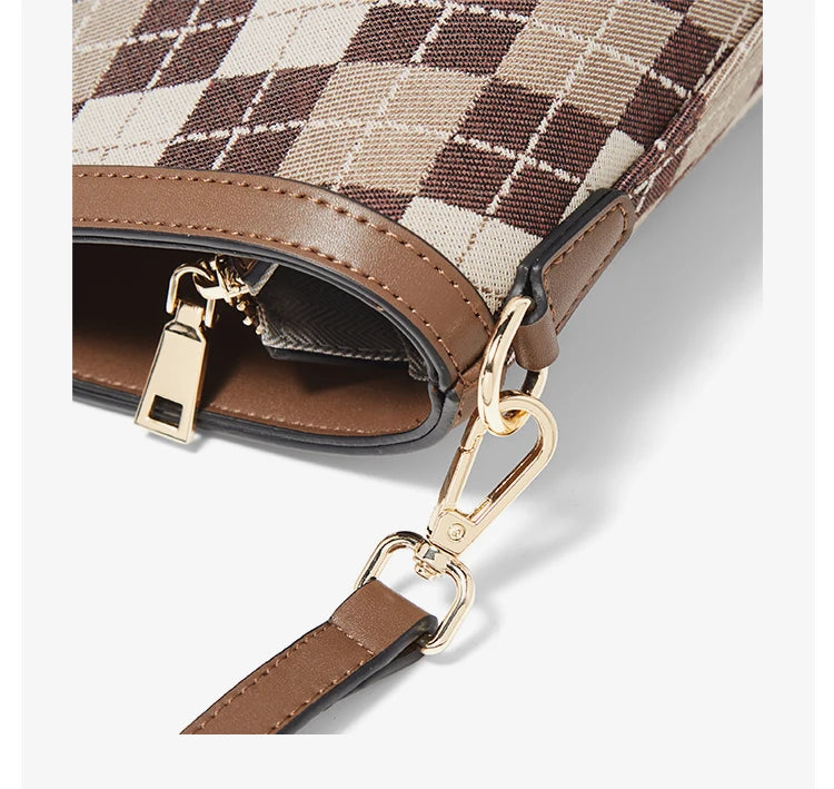 FOXER Brand Chic Women's Shoulder Bag 2026 New Spring Summer Luxury Design Female Handbag Purse Fashion Large Plaid Tote Bag