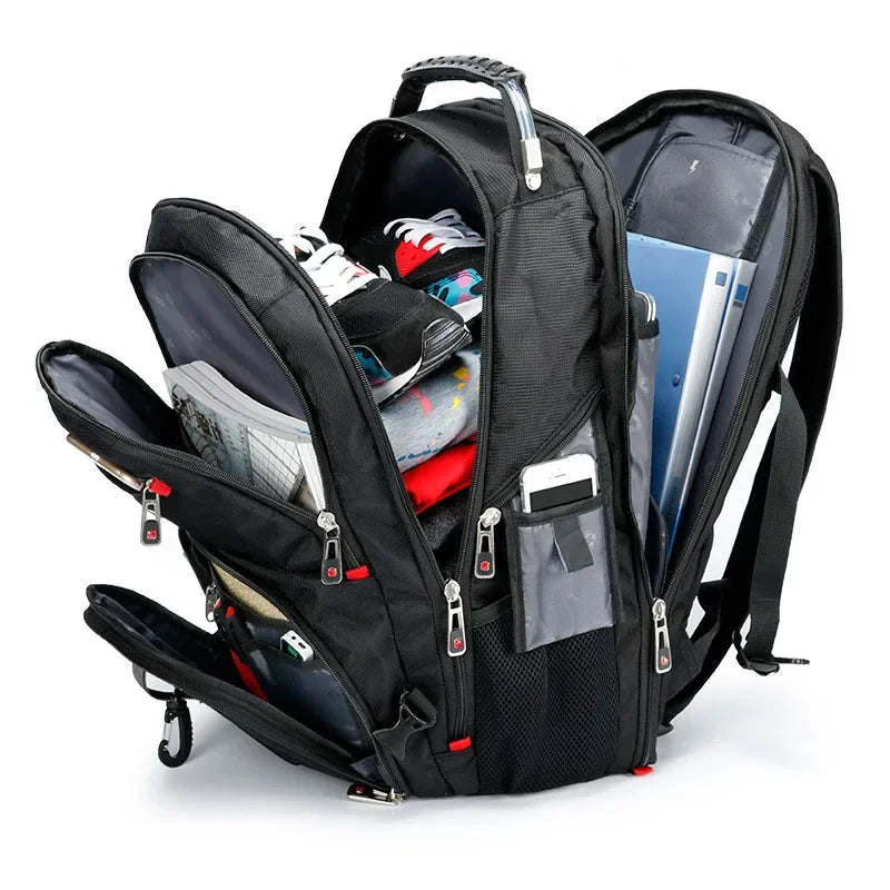 2026 Swiss-Multifunctional bags Durable 17 Inch Laptop Backpack, Travel Bag,College Bookbag,USB Charging Port,Water Resistant