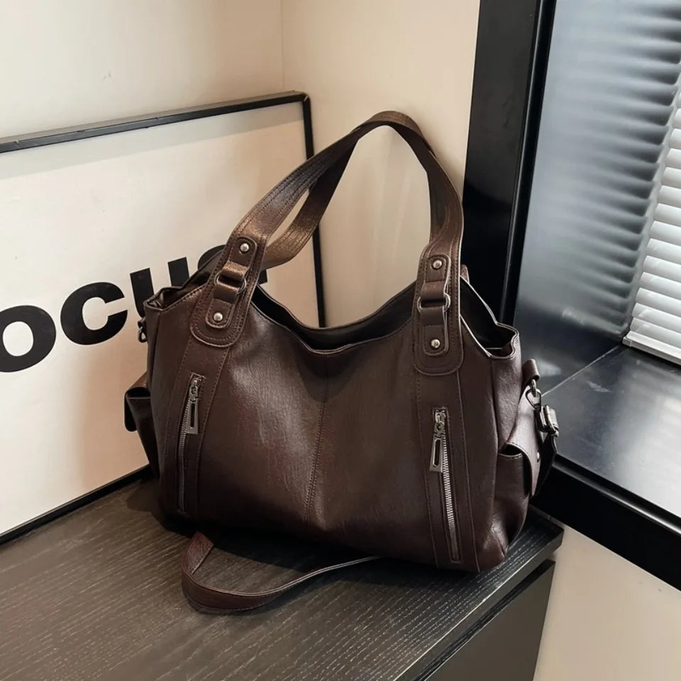 Daily Business Commuting Large Capacity Tote Hand Bags Soft Leather Shoulder Crossbody Bags for Women Handbags Sturdy Durable