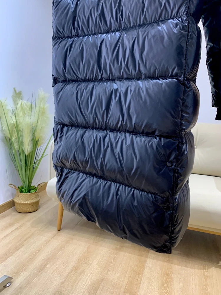 Winter Thickness White Duck Down Jacket Women Long Warmth Fluffy Puffer Coat Hooded Female Fashion Parkas Snow Outwear