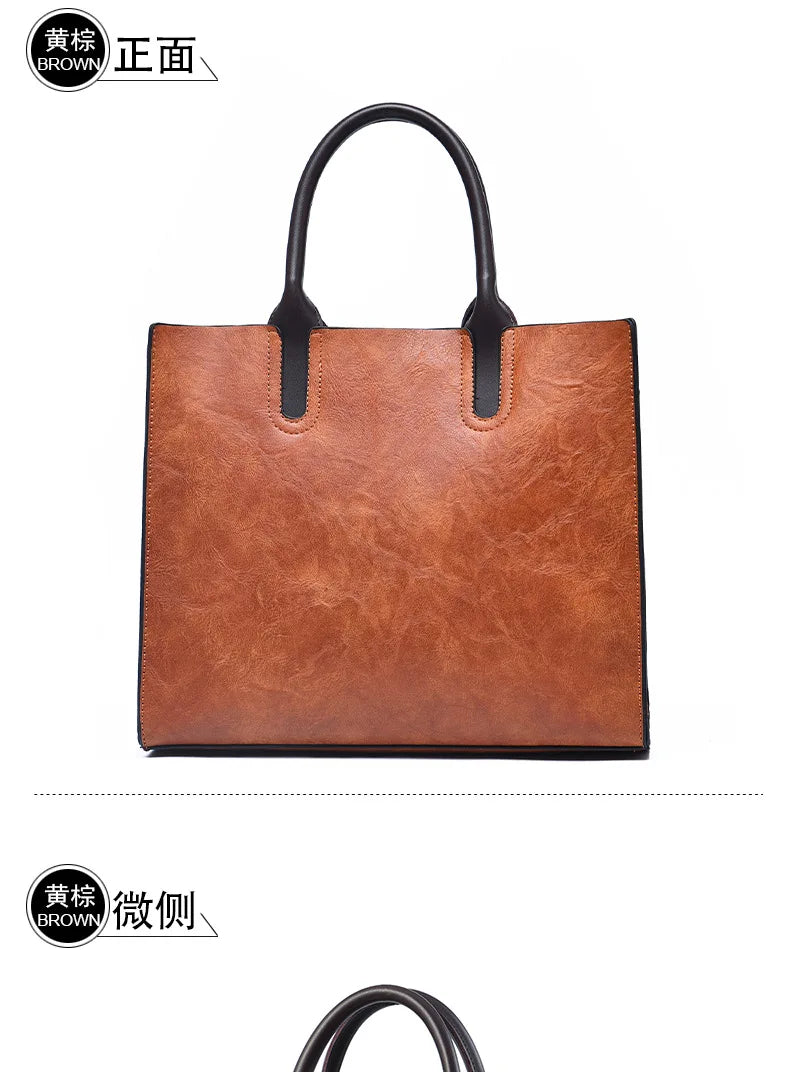 Large Capacity Women's Casual Tote Bag Women Leather Handbags Ladies Square Shoulder Bag Bolsas Femininas Fashion Crossbody Bag