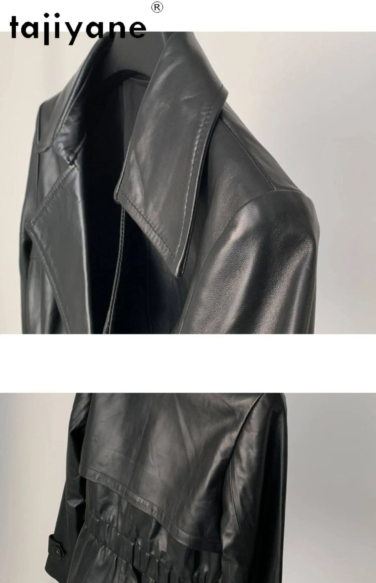 TAJIYANE Real Sheepskin Leather Jacket Woman Short Elastic Waist Suit Jacket Fashion Belted Coat Autumn Women Clothing 2026 가죽자켓