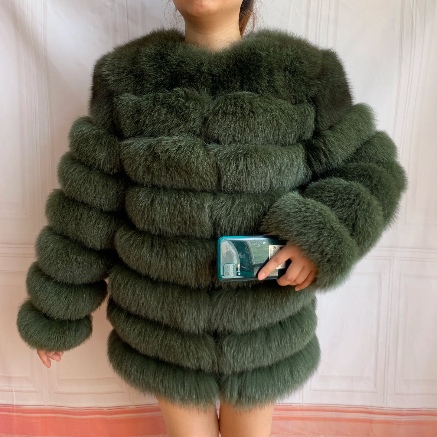 NEW Style Length Sleeves 4in1 Real Fur Coats Women Natural Real Fur Jackets Vest Winter Outerwear Women Fox Fur Coat Quality Fur