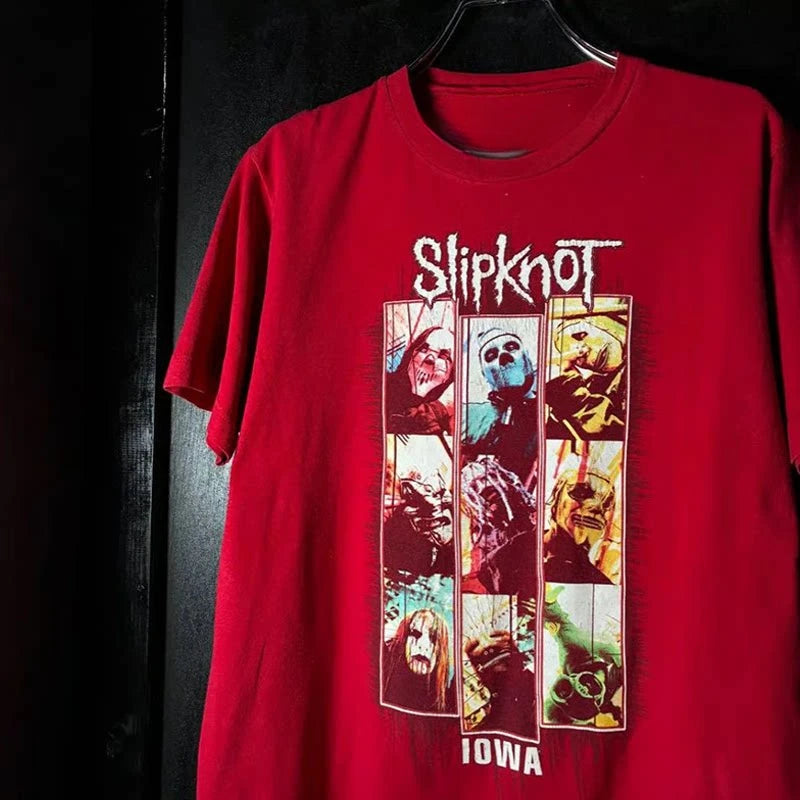 Photo SLIPKNOT Gothic Style Band T-Shirt 100% Cotton Graphic Tee Men Women Summer Streetwear Top
