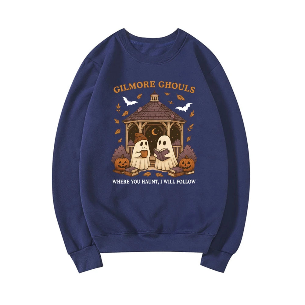 Gilmore Ghouls Sweatshirt Cute Ghost Halloween Sweatshirt Unisex Graphic Hoodies Spooky Fall Shirt Casual Long Sleeve Pullovers