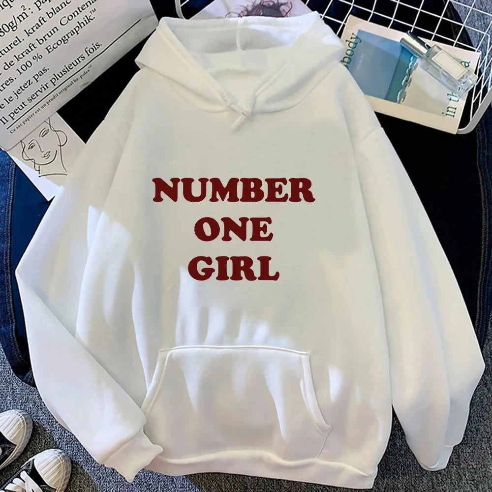 Rosé Number One Girl Hoodie Retro Women Hoodies Kawaii Clothes Harajuku Aesthetic 2025 Autumn Winter Pullover Sweatshirt Vintage