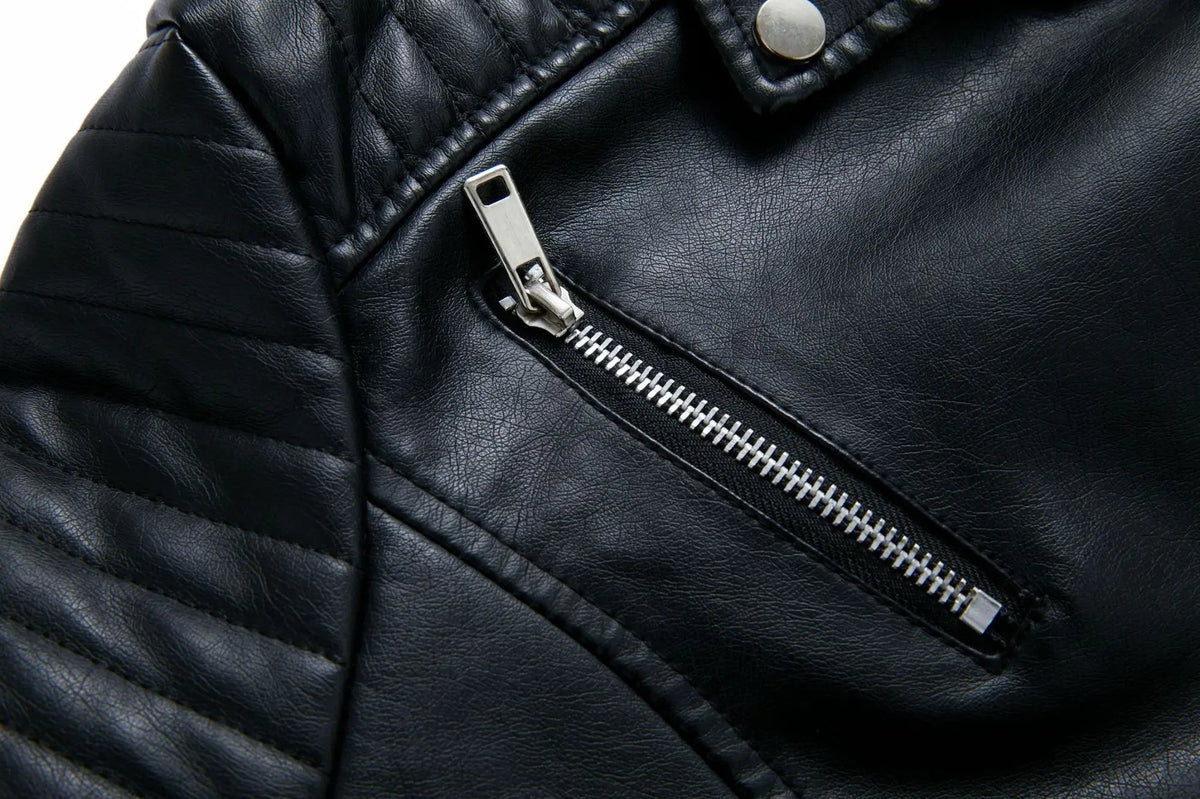 Spring and Autumn short women's leather jacket, Slim lapel biker suit, oblique zipper jacket women's coat