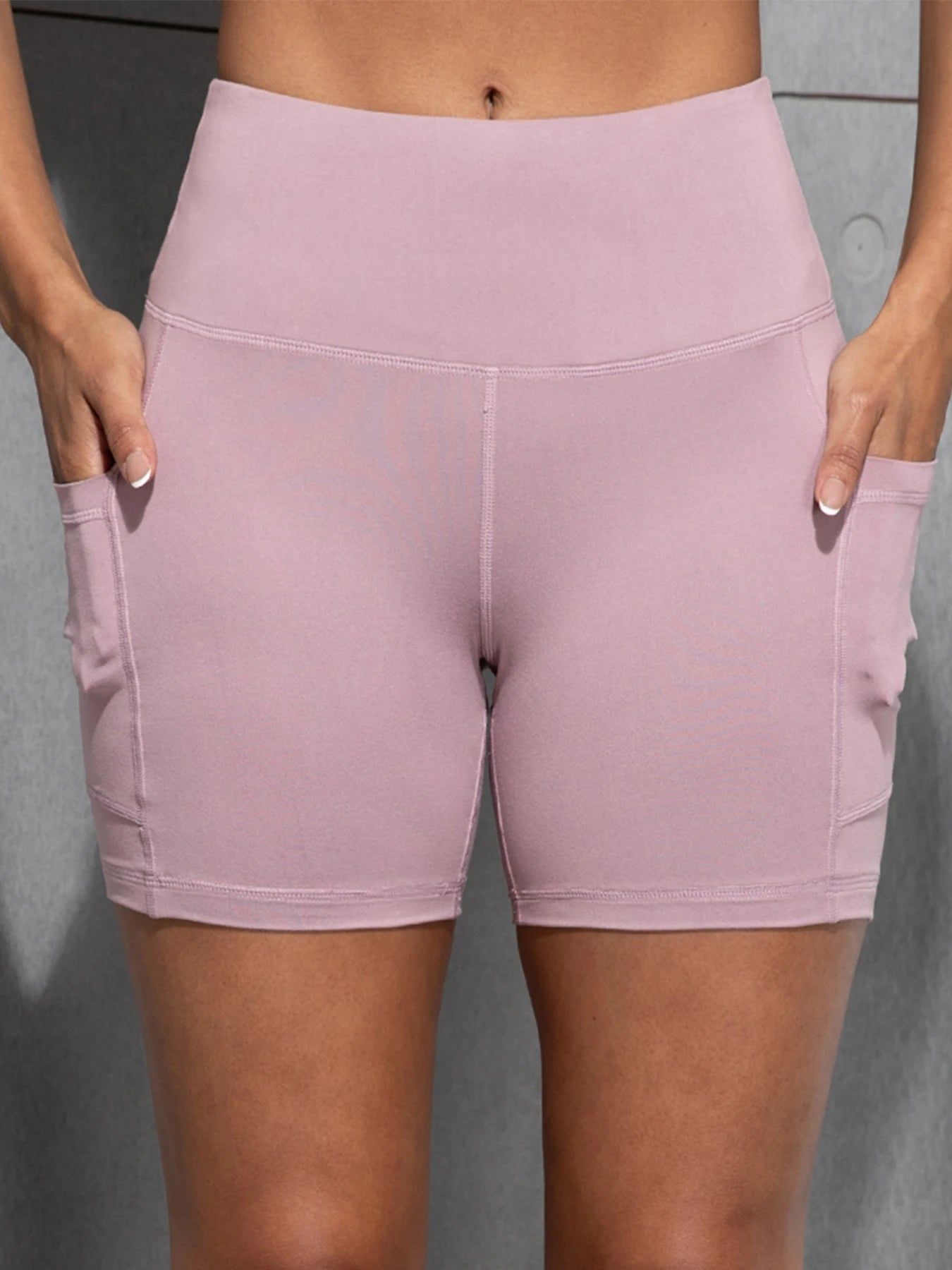 CHRLEISURE Yoga Shorts with Pockets High Waist Butt Lifting Cycling Tight Elastic Slim Running Fitness Women Shorts Sportswear