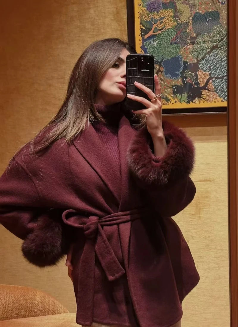 QICHE High‑End Wool‑Blend Women Outerwear Chic Fashion Jacket For European‑Vibe Ladies Autumn‑Winter New Arrival