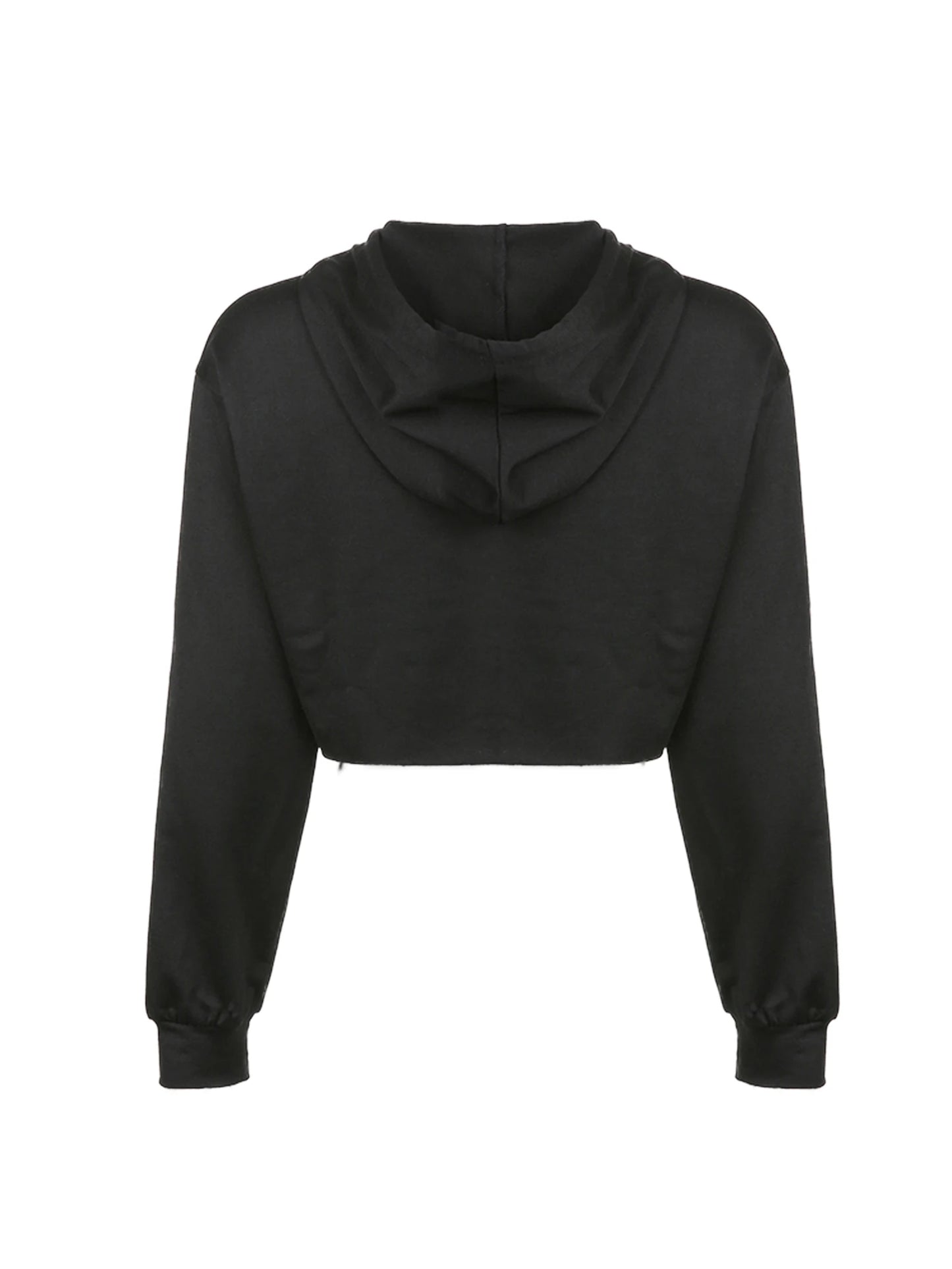 Halloween Women Skeleton Print Cropped Hoodies Long Sleeve Drawstring Casual Sweatshirts with Hat 2024 New Fashion Streetwear