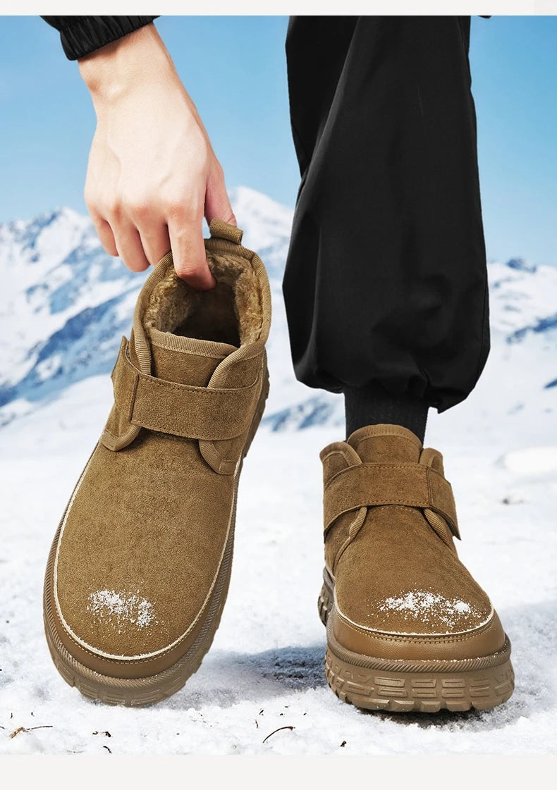 Mens Winter Snow Boots High Top Warm Comfortable Slip Resistant Shoes for Cold Weather