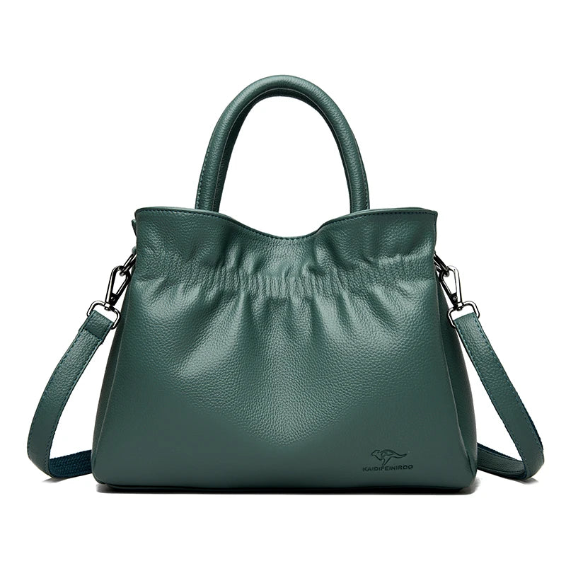 Luxury Soft Leather Shoulder Crossbody Bag for Women Mother 2025 Designer Handbags and Purse Female Small Casual Tote Sac A Main