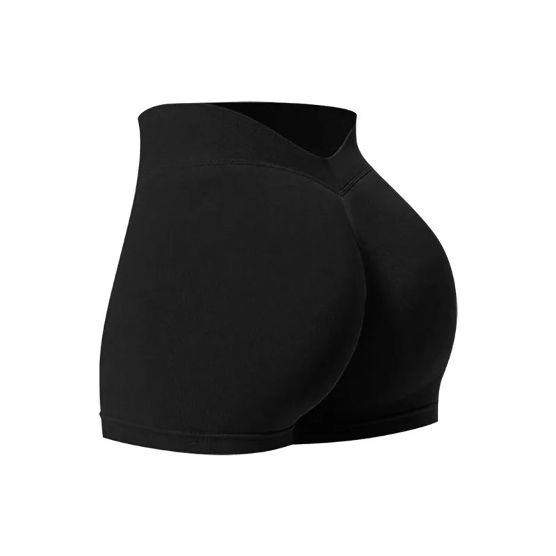 Women Summer V- Waisted Yoga Shorts Fashionable and Sexy Running Fitness Pants Gym High Elastic Hip Liftting Sports Shorts