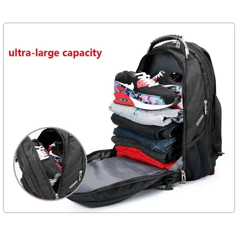 2026 Swiss-Multifunctional bags Durable 17 Inch Laptop Backpack, Travel Bag,College Bookbag,USB Charging Port,Water Resistant