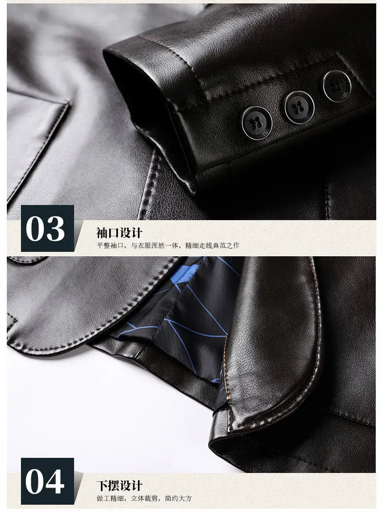 Autumn Winter Male Korean Fashion Casual PU Leather Jacket Hombre Thick Warm Add Velvet Buttos Coat Men All-match Outwear Top