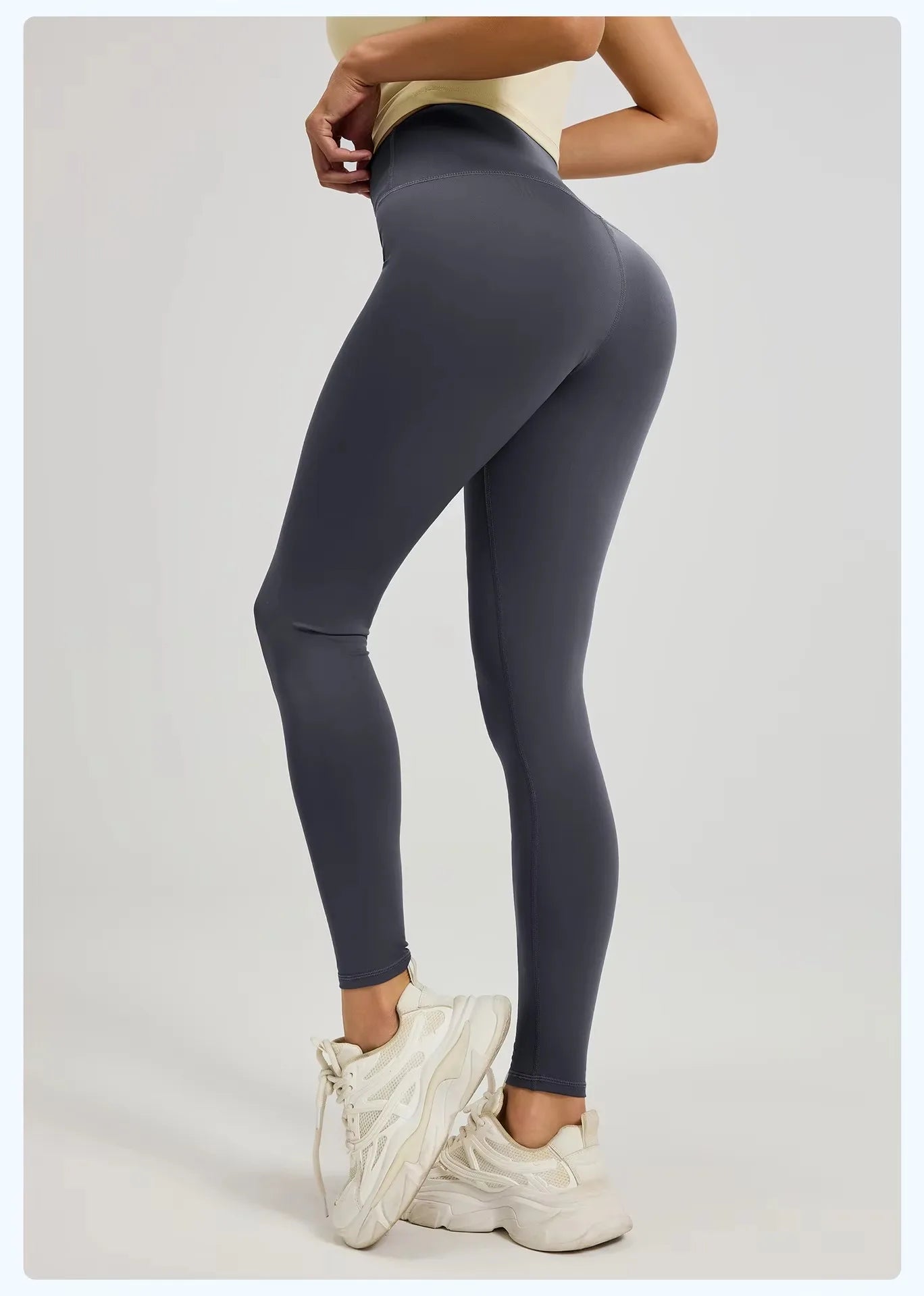 Women's High-Waisted Yoga Leggings Breathable Hip Lifting Workout Pants for Running Cycling Gym - Comfortable 'Naked Feel' Desig