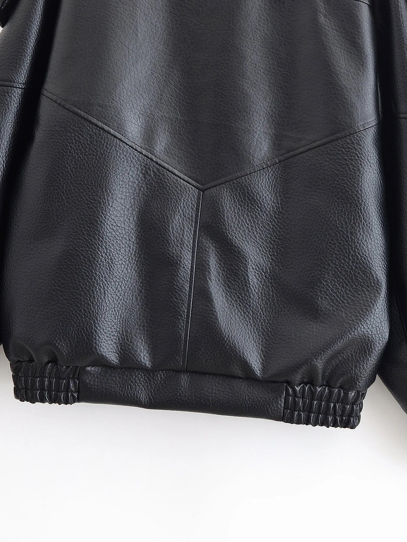 Women's Edgy Oversized Faux Leather Moto Jacket High Collar Asymmetric Zip Biker Coat