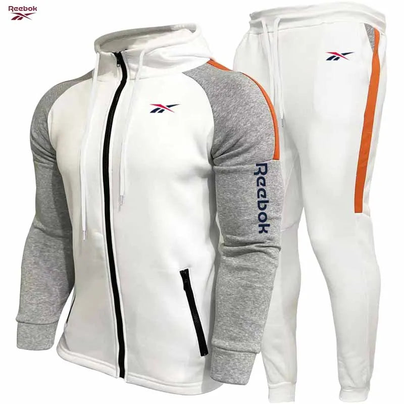 Reebok Men's Fall/Winter Hoodie Set, Fleece Long-Sleeve Jacket, Casual Hooded Sweatshirt, Street Style Men's Jacket Set - Essent