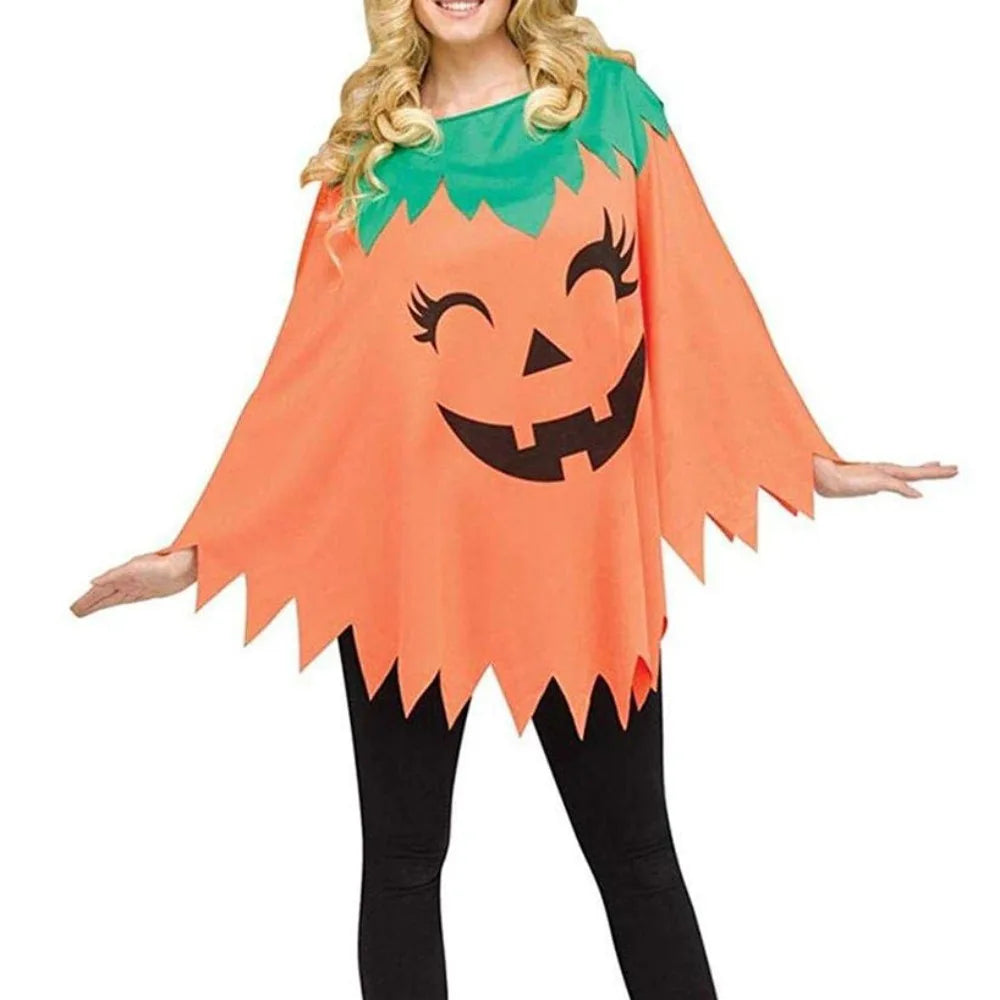 Clothing Prop Halloween Cosplay Cape Loose Spider Net Ghost Hooded Cloak Pumpkin Fun Interaction Witch Cosplay Cloak