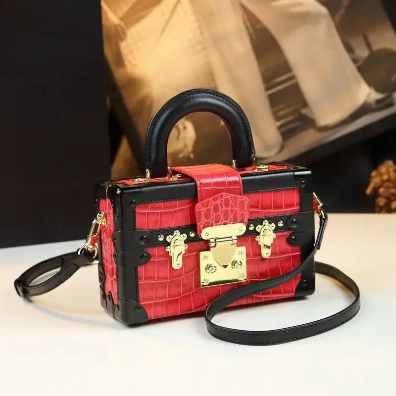Luxury Brand New Handbag Gradient Color Leather Lizard Pattern Crossbody Box Bags for Women Sac À Main Femme