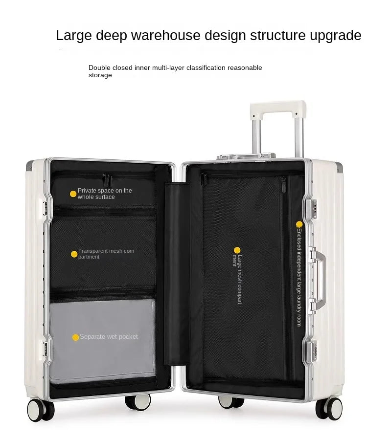 Large Capacity Suitcase 30-inch Sturdy and Durable ABS+PC Rolling Luggage Aluminum Frame Cabin Trolley Case 20 inch Boarding Box