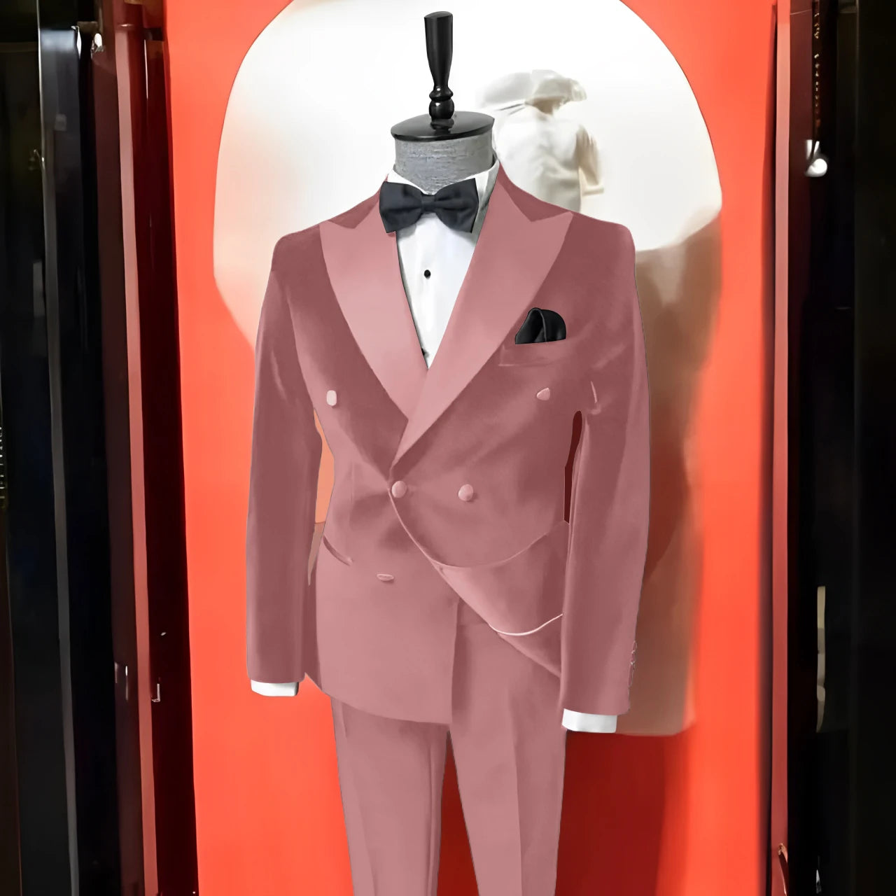 Black Velvet Suits for Men Peak Lapel Formal Wedding Groomsmen 2 Piece Jacket Pants Male Clothing Luxury Costume Homme Terno