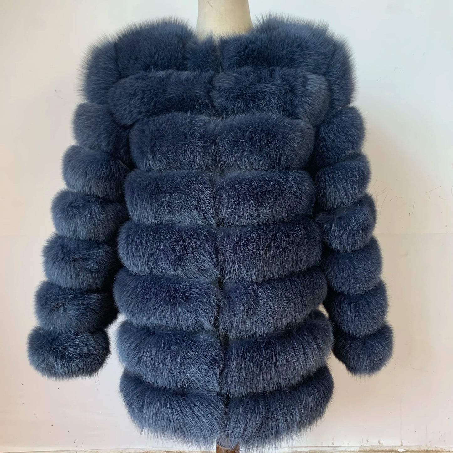 NEW Style Length Sleeves 4in1 Real Fur Coats Women Natural Real Fur Jackets Vest Winter Outerwear Women Fox Fur Coat Quality Fur