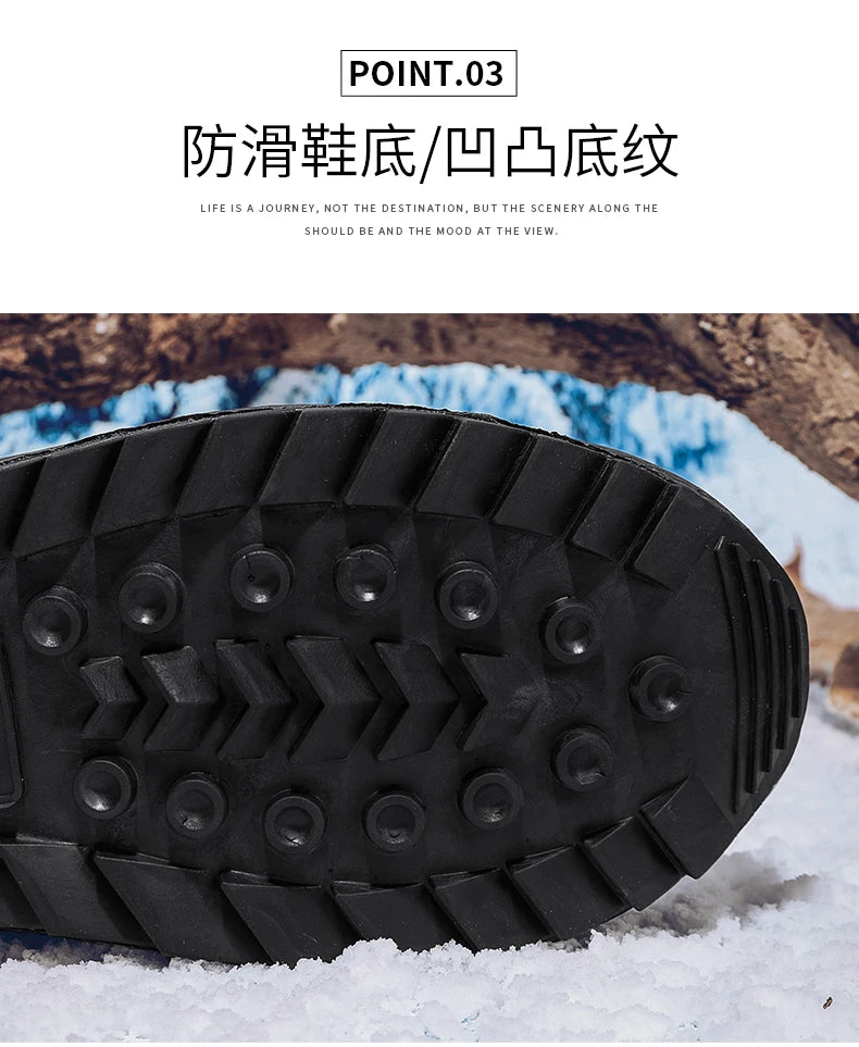New Men's Winter Boots Warm Plush Snow Boots High Quality Waterproof High-Top Men's Ankle Boots Outdoor Men Hiking Boots Sneaker