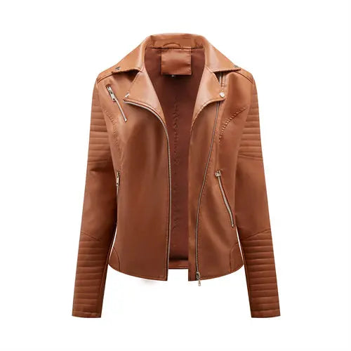 2026 New Fashion Women Faux Leather Jacket, Spring Autumn Zipper Casual Pu Coat, Female Biker Outerwear Ladies Clothes S-XXXL