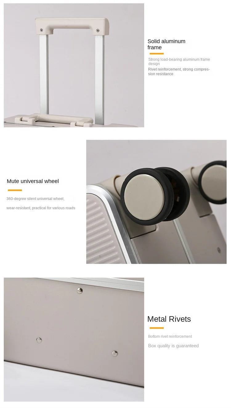 Sturdy Aluminium Frame Suitcase 28 inch Large Size Drop-resistant Trolley Case Business Suitcase 20 inch Boarding Box TSA lock