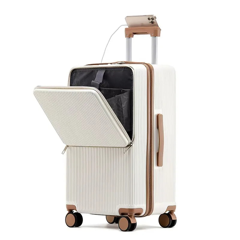 Front Opening Suitcase 20 inch Boarding Box Trolley Case 28/30 inch Luggage Large Capacity Aluminium Frame Suitcase Password Box