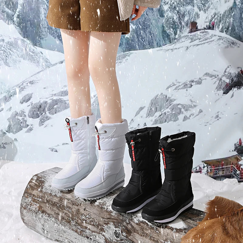 Autumn and Winter Cold-Proof Snow Boots for Men and Women, New Style, Fleece-Lined, Thickened, Non-Slip Cotton Shoes, Waterproof