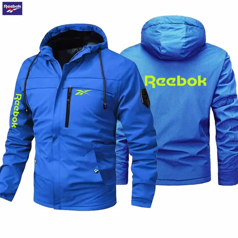 Reebok brand men's lightweight hooded jacket, an outdoor windproof and water-resistant jacket, specially designed for mountain c