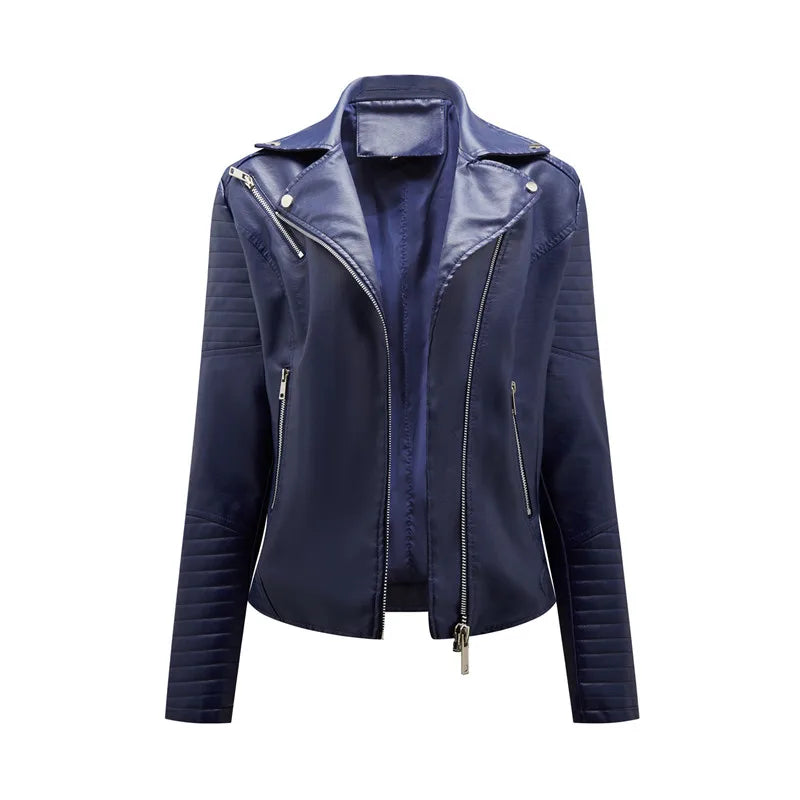 2026 New Fashion Women Faux Leather Jacket, Spring Autumn Zipper Casual Pu Coat, Female Biker Outerwear Ladies Clothes S-XXXL
