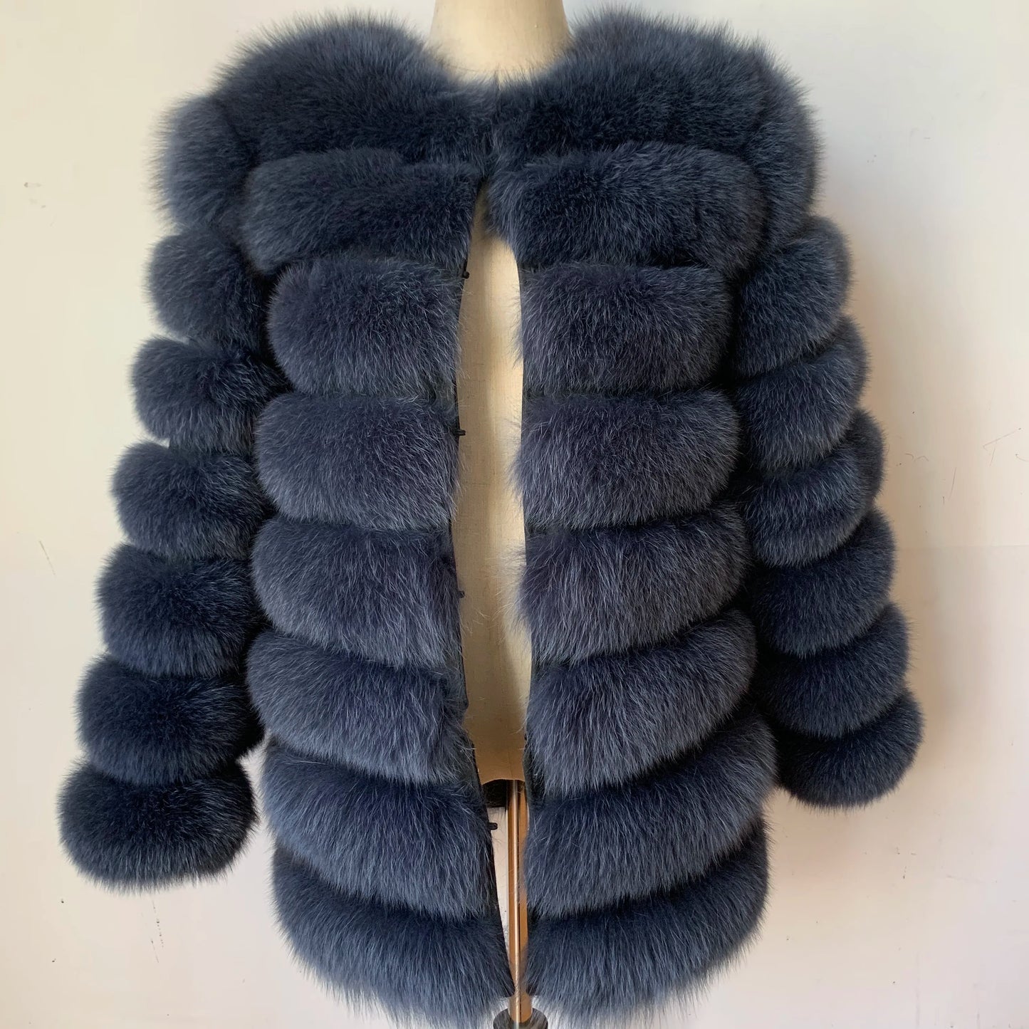 NEW Style Length Sleeves 4in1 Real Fur Coats Women Natural Real Fur Jackets Vest Winter Outerwear Women Fox Fur Coat Quality Fur