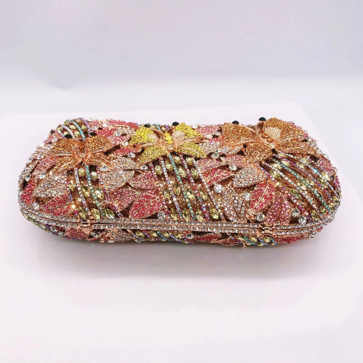 Hollow Out Women Evening Bag Gold Crystal Banquet Handbag Luxury Diamond Clutch Purse Wedding Bride Bags Elegant Dinner Bag