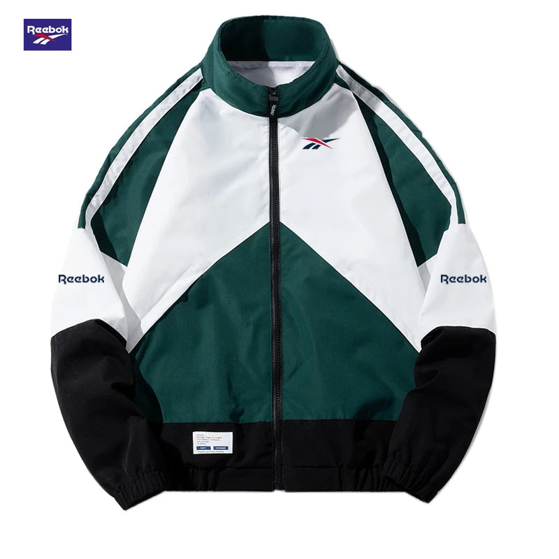 Reebok Men's Windproof Jacket 2026 Hip-Hop Street Style Zipper Jacket Harajuku Lightweight Sport Coat Comfortable and Cool to We