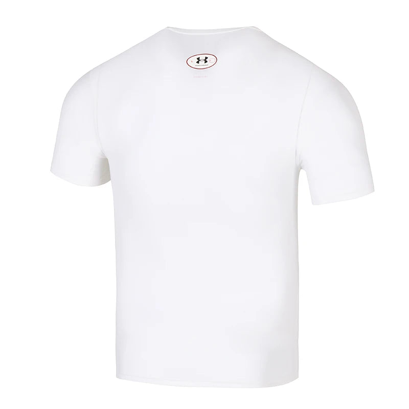 Underarmour Tight-Fitting Short-Sleeved Men's Fitness Clothing for Running and Training, Comfortable, Quick-Drying, Breathable, Stretchy, Close-Fitting Sports T-Shirt 1387560-100