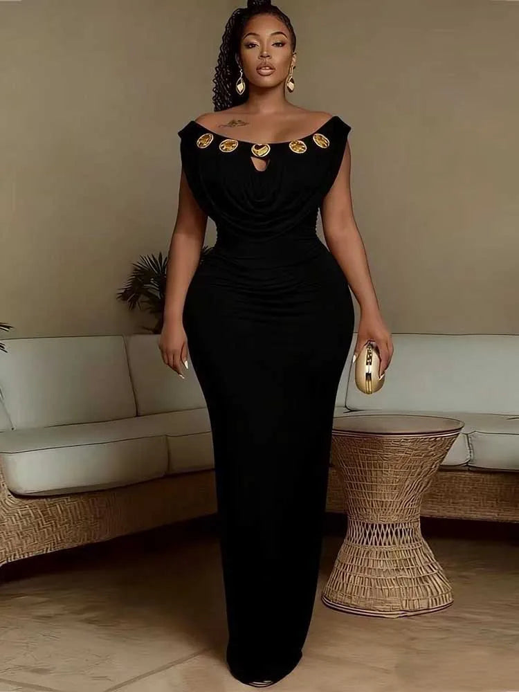 Evening Dress for Parties High Waist Slim Fit Bohemian Dress Chic Woman Wedding Invite Off Shoulder Sexy Long Dresses Elegant